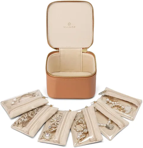 Vista 25 de VLANDO - Bolsa de viaje para joyería, 12 bolsas de terciopelo con A.12 PCS transparente