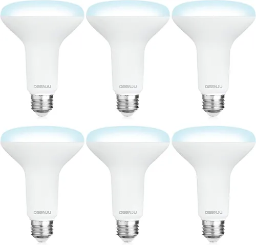 Vista 20 de DEGNJU Paquete de 6 bombillas LED empotradas BR30, bombillas de inundación regulables para interiores, CRI80 7 W, equivalente a 65 W, 2700 K, blanco