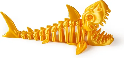 Vista 7 de Juguete de tiburón articulado impreso en 3D, divertido diseño de esqueleto móvil para decoración de escritorio, antiestrés y descompresión, lindo