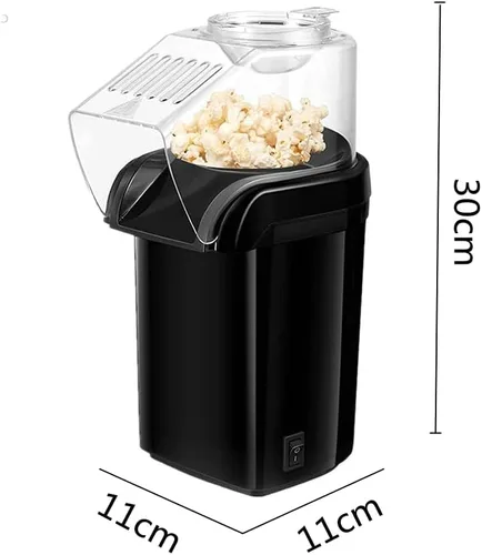 Vista 2 de Máquina portátil de palomitas de maíz, máquina de palomitas de maíz, máquina de palomitas de maíz, rápida y fácil de usar, para familias con y Negro