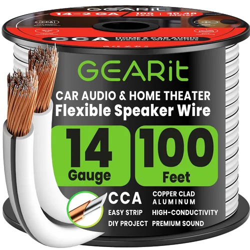 Vista 12 de GEARit - Cable de altavoz de calibre 14 de 20 pies, cable de altavoz 14/2 Negro