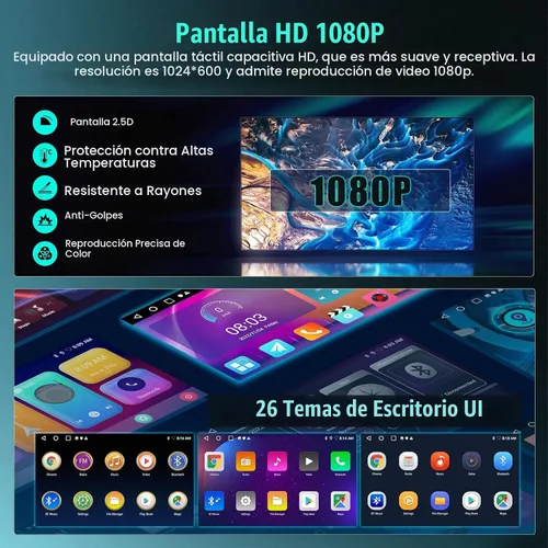 Vista 5 de Radio de coche para Honda CRV 2002-2006: [2G+64G] Estéreo de coche de 9 pulgadas con Carplay inalámbrico Android Auto, pantalla táctil Bluetooth