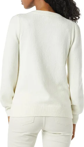 Vista 5 de Tienda Essentials - Suéter de cuello redondo con hombros plisados suave al tacto para mujer