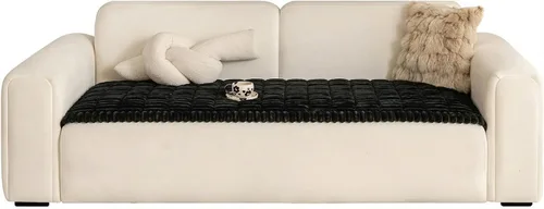 Vista 9 de LiveGo Funda de sofá para mascotas, lavable, antideslizante, protector de sofá, apto para mascotas, para sofás y sofás (negro, 27.6 x 27.6 pulgadas)