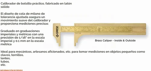 Vista 2 de Groz 01304 Calibrador de latón de 4