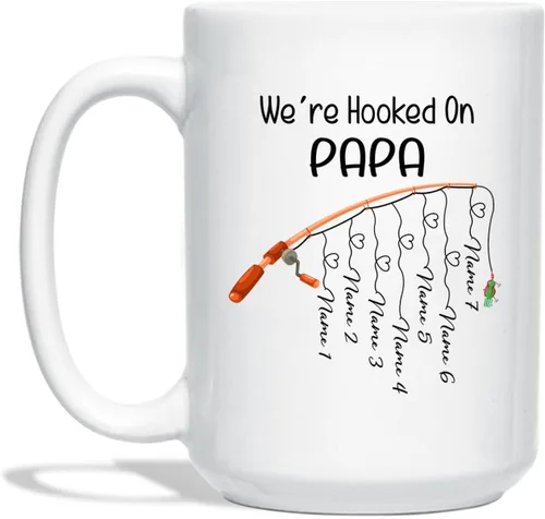 Vista 10 de Taza de café de cerámica con texto en inglés «Best Grandpa Add Photo », regalos para abuelo, abuelo, papá, amapola, Día del Padre, taza de café