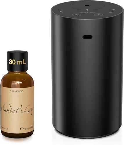 Vista 9 de Airversa Waterless Essential Oil Diffuser Starter Kit with 30mL Hotel Fragrance Oil Inspired by BaCRT, Battery Operated Car Diffuser, Portable Aroma