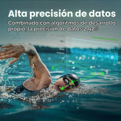 Vista 3 de Holoswim Gafas de natación inteligentes 2S, pantalla digital de datos en tiempo real, gafas inteligentes AR con aplicación de análisis de datos AI