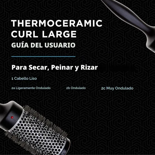 Vista 6 de Denman Thermo Ceramic Hourglass - Cepillo para rizar el cabello, alisar, rizos definidos, volumen y elevación de raíces, color gris