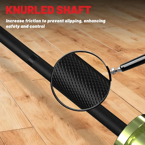 Vista 3 de PAPABABE Olympic Barbell, 4ft/6.5ft Straight Barbell for Strength Training and Technique Adjusting, 2 inch Womens Olympic Bar with Moderate Knurling