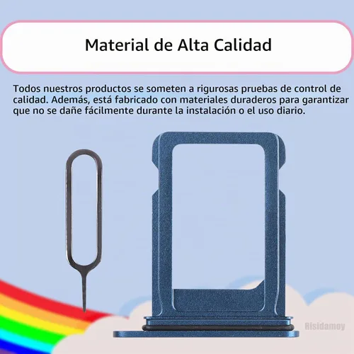 Vista 4 de Para iPhone 13 Azul Tarjeta SIM Bandeja de Reemplazo Solo Versión SIM para iPhone13 Ranura para tarjeta con anillo de goma impermeable Herramienta