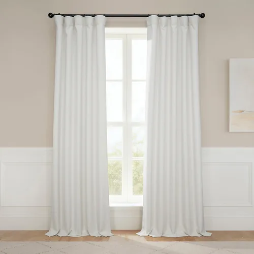 Vista 25 de HPD Half Price Drapes - Cortinas de lino sintético para sala de estar (2 paneles) - 100 pulgadas de ancho x 84 pulgadas de largo - Cortinas