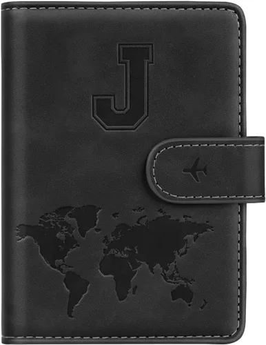 Vista 78 de Funda para Pasaporte Personalizada con Letra de la A a la Z, Billetera de Viaje con Bloqueo RFID, Funda para Pasaporte, Estuche para Pasaporte