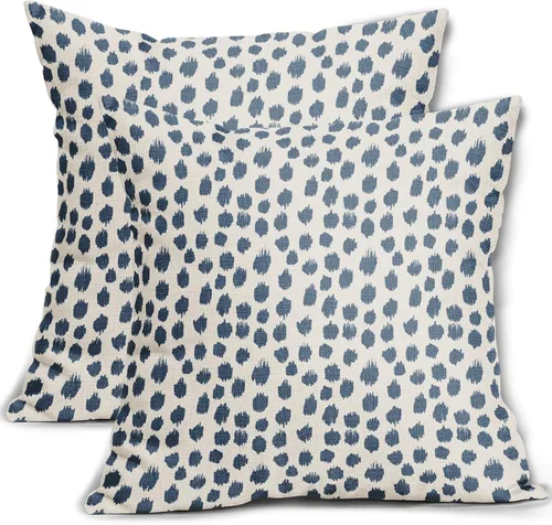 Vista 41 de Sweetshow Juego de 2 fundas de almohada de 16 x 16 pulgadas, diseño bohemio, con diseño de lunares, moderno y moderno, para exteriores, decorativas