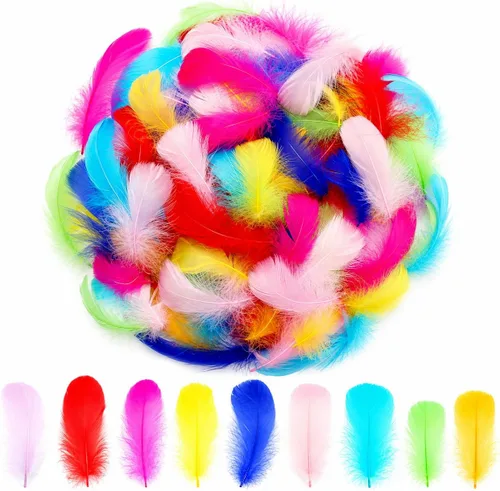 Vista 16 de 300 piezas de plumas negras de 2-3 pulgadas, plumas a granel para manualidades, accesorios para atrapasueños, proyectos de arte, manualidades DIY