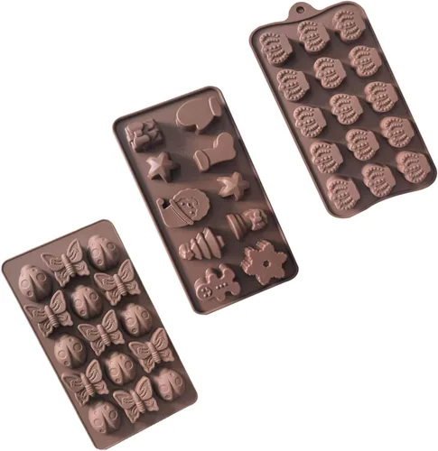 Vista 9 de La chat 2 paquetes de moldes de silicona para chocolate, molde antiadherente de grado alimenticio para hornear, dulces y mantequilla con diferentes