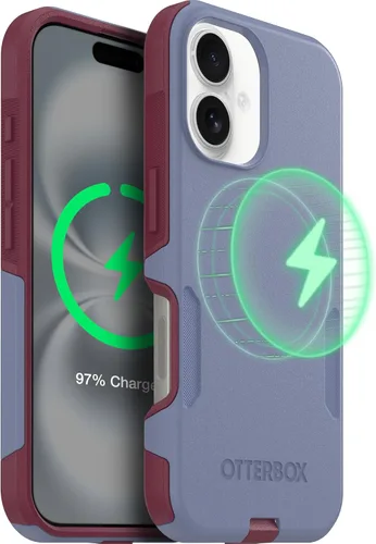 Vista 30 de OtterBox Funda para iPhone 16 Commuter Series - Jeans azul bebé, funda delgada y protectora para iPhone, de doble capa, absorción de impactos