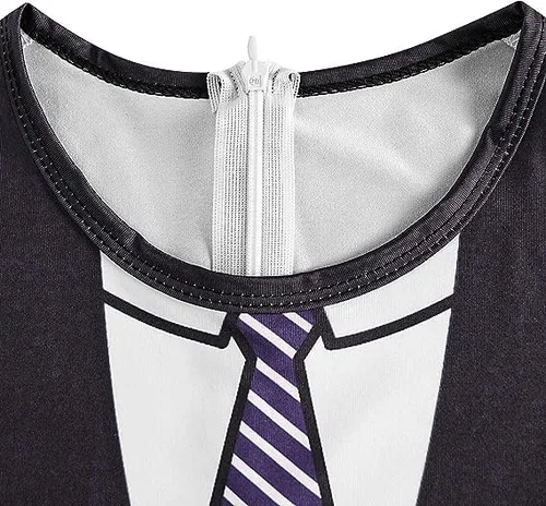 Vista 3 de Renyqatt Skibidi - Disfraz de baño para niños, disfraz de Halloween para fiesta de cosplay, body con gorro, traje de juego de dibujos animados