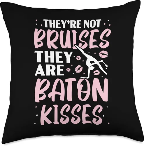 Vista 4 de They're Not Bruises They Are Baton Kisses Baton Twirling Throw Pillow