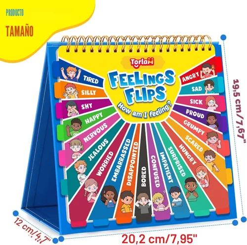 Vista 7 de Torlam Feelings Wheel - Libro de emociones para niños, herramientas de regulación socioemocional, libro con rueda de emociones, herramientas
