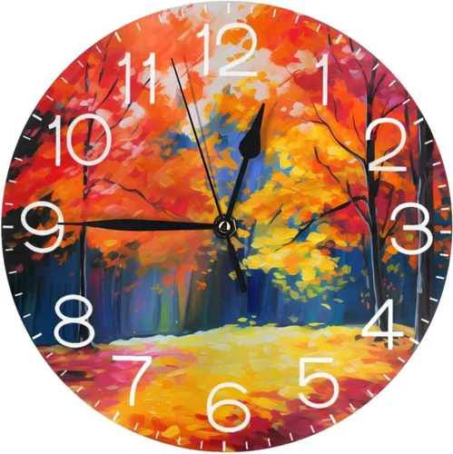 Vista 13 de Reloj de pared redondo de 250 años de aniversario, silencioso, sin tictac, funciona con pilas, retro con bandera de Estados Unidos, relojes