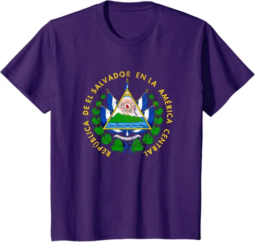 Vista 27 de Escudo de armas de El Salvador Salvadoran Distressed Design T-Shirt