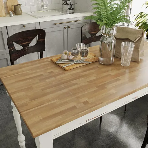 Vista 2 de VEELIKE Papel de contacto de bloque de carnicero de 15.7 x 118 pulgadas para encimeras, papel de contacto de madera autoadhesivo, impermeable, papel