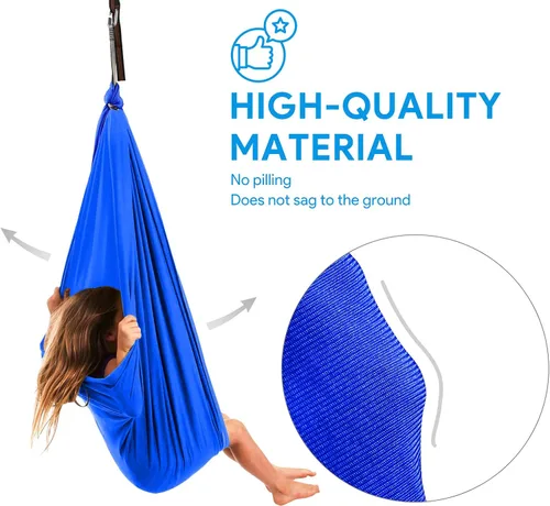 Vista 2 de Satisure Columpio sensorial, columpio de terapia para niños y adultos, columpio para acurrucarse en interiores y exteriores, hamaca columpio