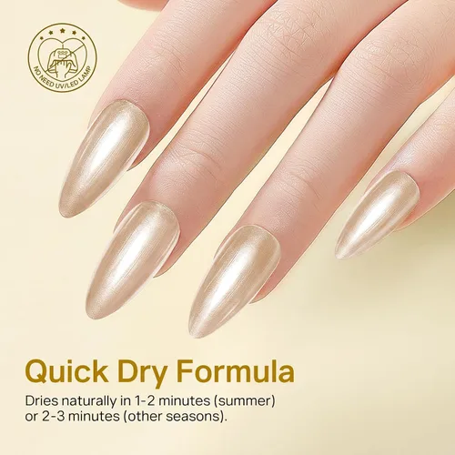 Vista 60 de MIZHSE Esmalte de uñas blanco perla de secado rápido, esmalte de uñas