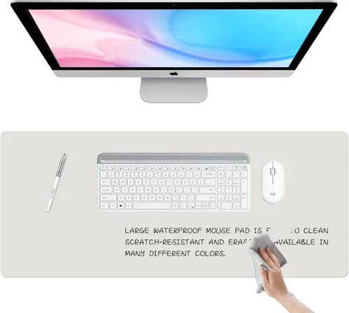 Vista 8 de Tapete de escritorio de borrado en seco, pizarra blanca de escritura borrable para hacer planes Waterproof Desk Pad, Non-Slip Large Desktop