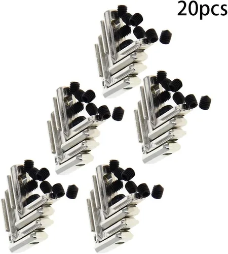 Vista 2 de Aicosineg 20 soportes de articulación, conector de ángulo interno de aleación de zinc, soportes de junta interior en forma de L, conectores
