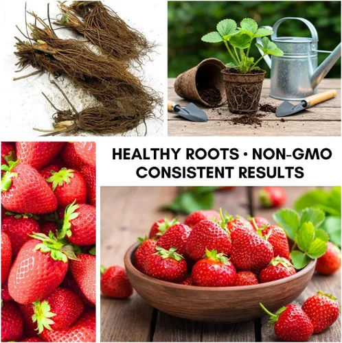 Vista 3 de Albion Everbearing Strawberry Plants - Fruta muy firme, dulce, de alto rendimiento (20 plantas) no se puede enviar a California.