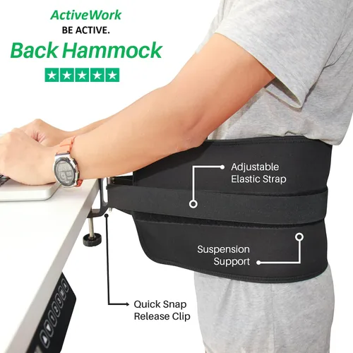 Vista 2 de Sistema de hamaca de espalda – Cinturón de soporte lumbar para usuarios de escritorio de pie – Ergonómico, cómodo, alivio del dolor de espalda baja