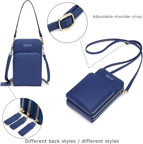 Vista 5 de Bolso chico en bandolera de mujer para celular, minicartera tarjetera monedero de manohombro