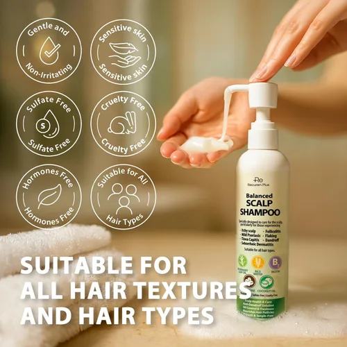 Vista 2 de Champú antifúngico para la foliculitis y dermatitis seborreica: tratamiento para la psoriasis del cuero cabelludo, alivio de la caspa y picazón