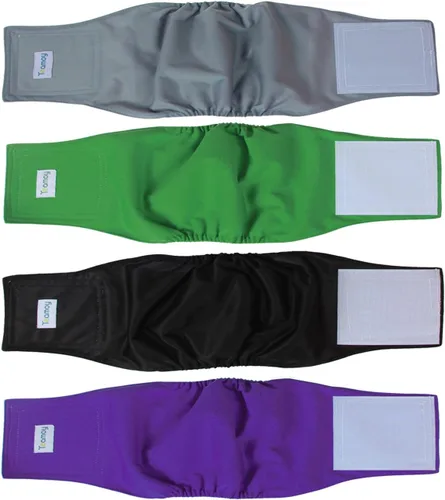 Vista 11 de Pañales envolventes reusables para perros machos, banda para barriga para cachorros lavable, Teamoy