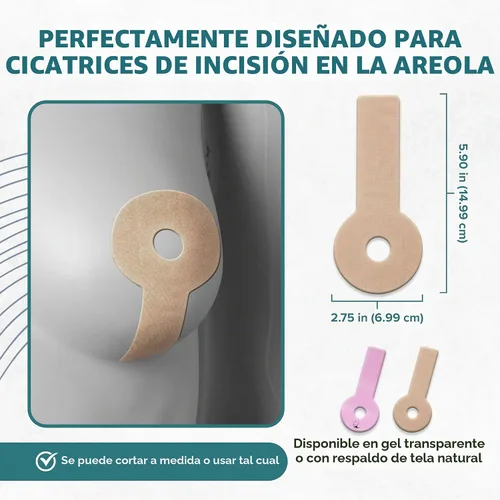 Vista 5 de EpiDerm Areopexy - Cinta de silicona para cicatrices, con forma de piruleta, natural, 5 pares