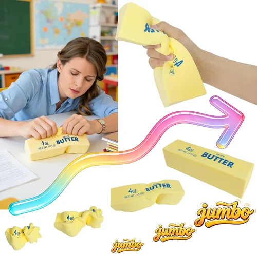 Vista 4 de Juguete sensorial para ansiedad con forma de palito de mantequilla gigante, juguete sensorial para aliviar el estrés, bola antiestrés Taba Squishies