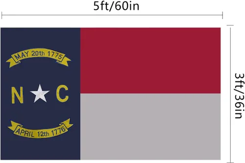 Vista 7 de Bandera de Carolina del Norte 3 x 5, técnica de bordado completo, resistente a desgarros, rayas cosidas y ojales de latón, tela de poliéster de alta