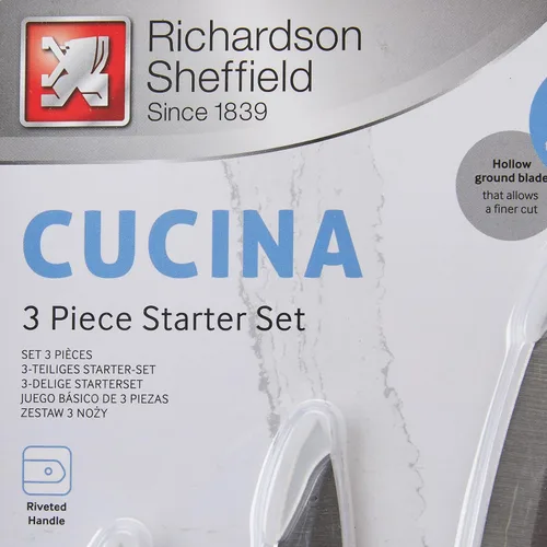 Vista 4 de Richardson Sheffield Juego de cuchillos de iniciación Cucina de 3 piezas, color negro