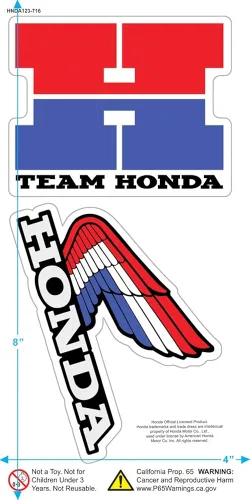 Vista 3 de Honda Vintage Wing Camiseta y calcomanías