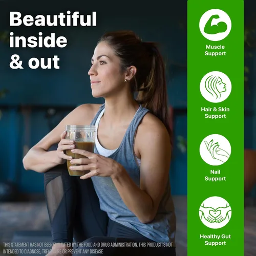 Vista 4 de Orgain - Polvo de péptidos de colágeno marino capturado en la naturaleza para mujeres y hombres, suplemento para el cabello, la piel, las uñas