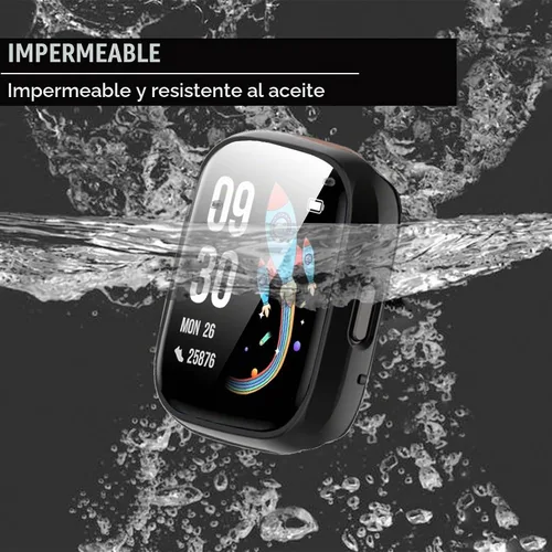 Vista 2 de Compatible con BIGGERFIVE Smart Watch, Lamshaw Hard PC Case con protector de pantalla compatible con BIGGERFIVE BW02 Smart Watch/Brave 2-1.8 negro