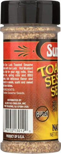 Vista 3 de Semillas de sésamo tostadas Sun Luck totalmente naturales, sin gluten, 3.25 onzas (paquete de 3)