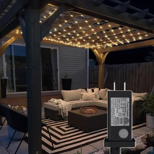 Vista 8 de Luces de red LED, 270L 10×10 pies luces de malla al aire libre para patio, pérgolas 270 luces LED de red de 10 × 10 pies conectables