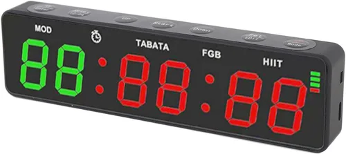 Vista 3 de Gym Timer, Magnetic Fitness Stopwatch with 12/24 Hour Display HIIT Program Countdown Timer for Workouts Running Training