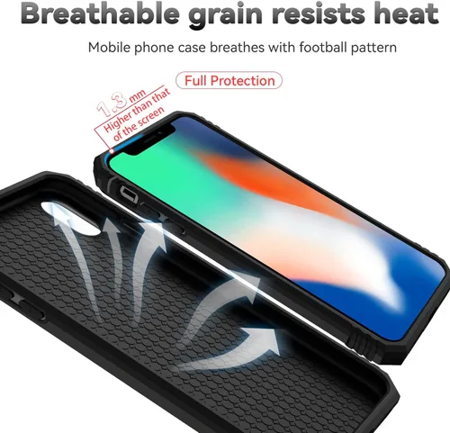 Vista 9 de M MAIKEZI Funda para iPhone X/iPhone Xs con cubierta para lente de cámara, protector de pantalla HD, protección contra caídas de grado militar