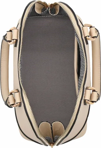 Vista 7 de Bolso de mano clásico Saffiano abovedado con cremallera perimetral Beige