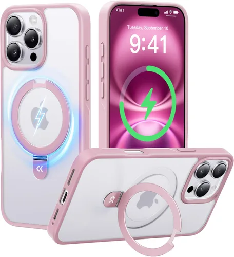 Vista 19 de CASEKOO - Funda diseñada para iPhone 14 Pro con soporte magnético invisible [protección contra caídas de grado militar] [compatible con MagSafe]