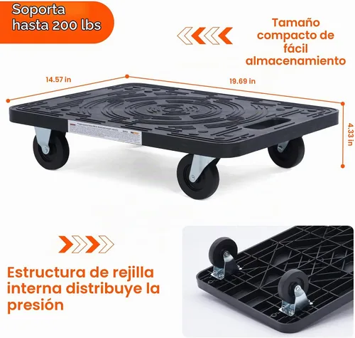 Vista 2 de MaxWorks 80854 - Carretilla para muebles con ruedas, capacidad de 200 libras (paquete de 2)